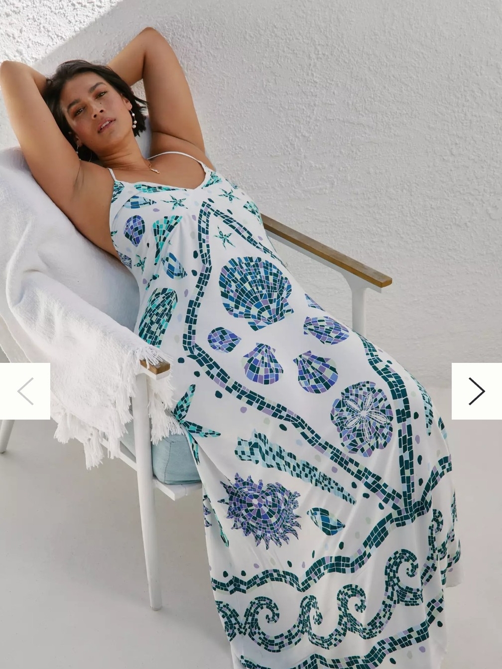 Anthropologie Maxi Dress with Sea Creature Mosaic Print